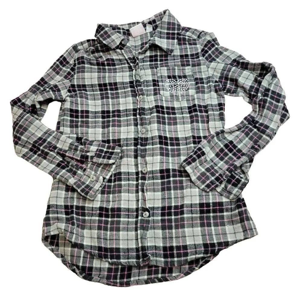 Children's Place flannel plaid shirt L10/12